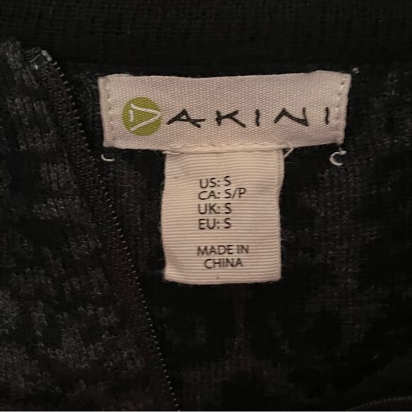 Akini Black and Gray Print Long Sleeve Mock Neck Sweater Dress Size Small - Picture 3 of 10